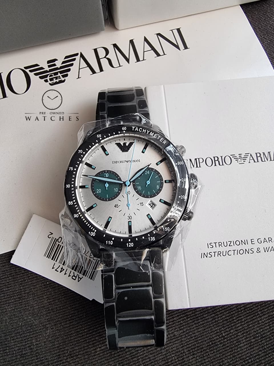 Emporio Armani Men’s Chronograph Stainless Steel MultiColour Dial 43mm Watch AR11471