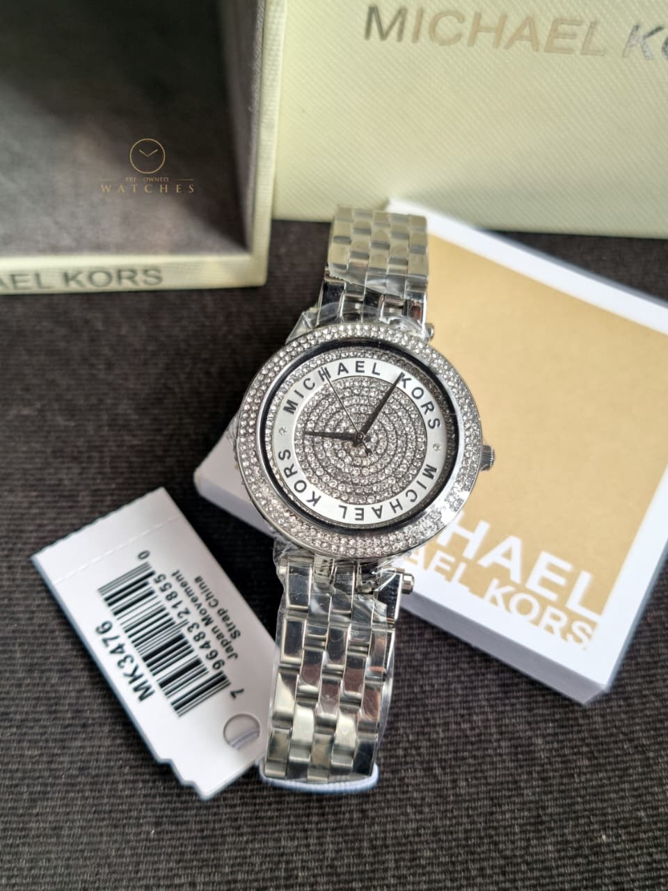 Michael Kors Women’s Quartz Stainless Steel Silver Dial 33mm Watch MK3476