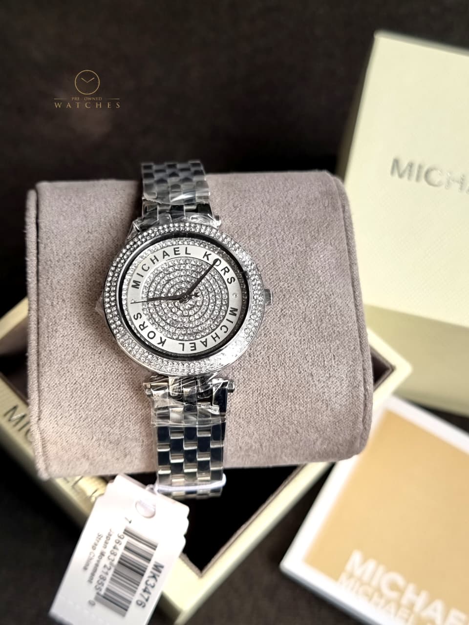 Michael Kors Women’s Quartz Stainless Steel Silver Dial 33mm Watch MK3476