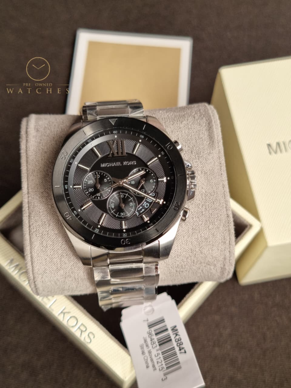 Michael Kors Men’s Quartz Stainless Steel Black Dial 45mm Watch MK8847