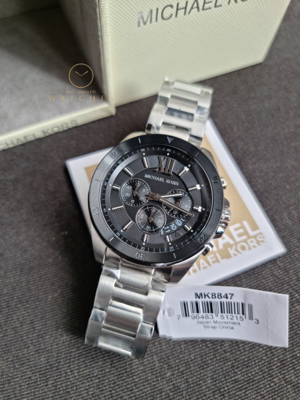 Michael Kors Men’s Quartz Stainless Steel Black Dial 45mm Watch MK8847