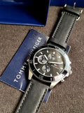 Tommy Hilfiger Men’s Quartz Black Leather Strap Black Dial 46mm Watch 1791984