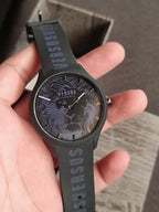 Versus Versace Gents Watch Black Dial black Rubber Strap
