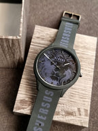 Versus Versace Gents Watch Black Dial black Rubber Strap