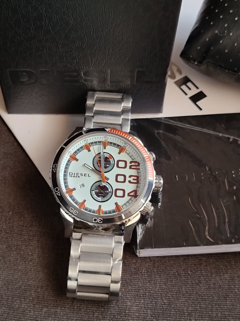 DIESEL Dowble Down White Dial Stainless Steel Men's Quartz Watch DZ4310