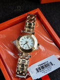 Tory Burch Women’s Quartz Gold Stainless Steel White Dial 30mm Watch TBW9013