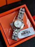 Tory Burch Classic T White Dial Two Tone Steel Strap Watch For Women - TBW9011