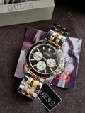 Guess Men’s Quartz Two-tone Stainless Steel Black Dial 44mm Watch W1107G6