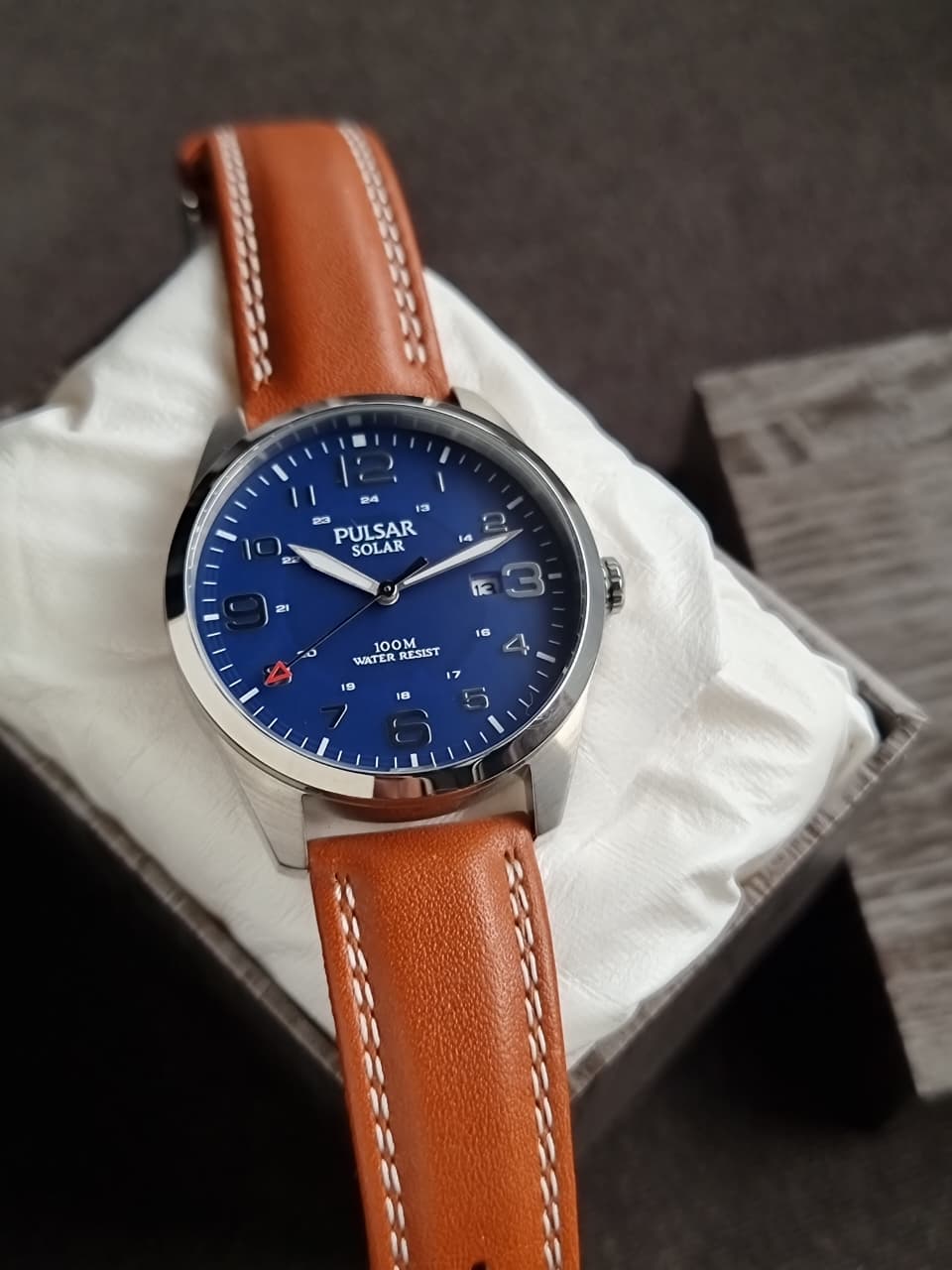 Pulsar Sub Brand of Seiko Solor Operated Gents Watch 40mm Blue Dial Quartz Watch