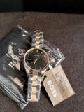 Hugo Boss Sage Womens Silver Stainless Steel Quartz Black Dial Two-Tone Stainless Steel 1502730