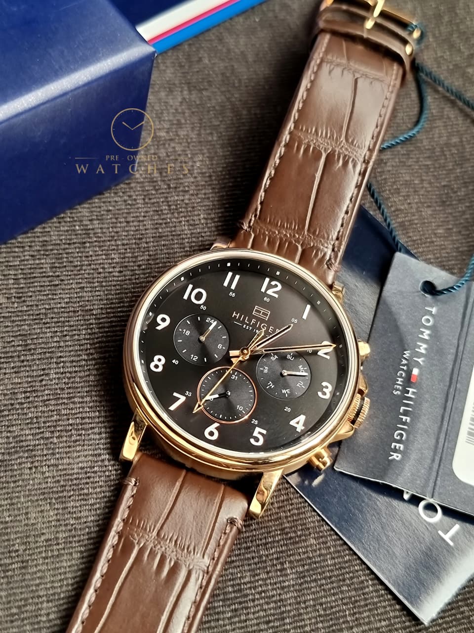 Tommy Hilfiger 1710379 Daniel 44mm Men's Brown Leather Watch