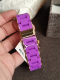 Marc Jacobs Rock Chronograph Purple Dial Purple Silicone Strap Watch For Women - MBM2549