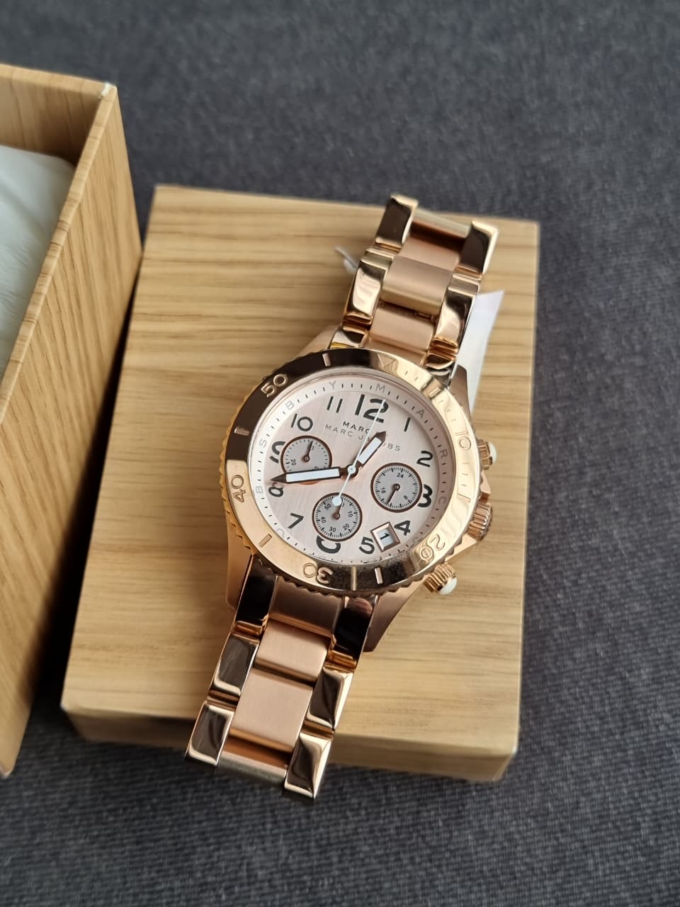 Marc by Marc Jacobs Womens Rock Chronograph Watch Rose Gold MBM3156