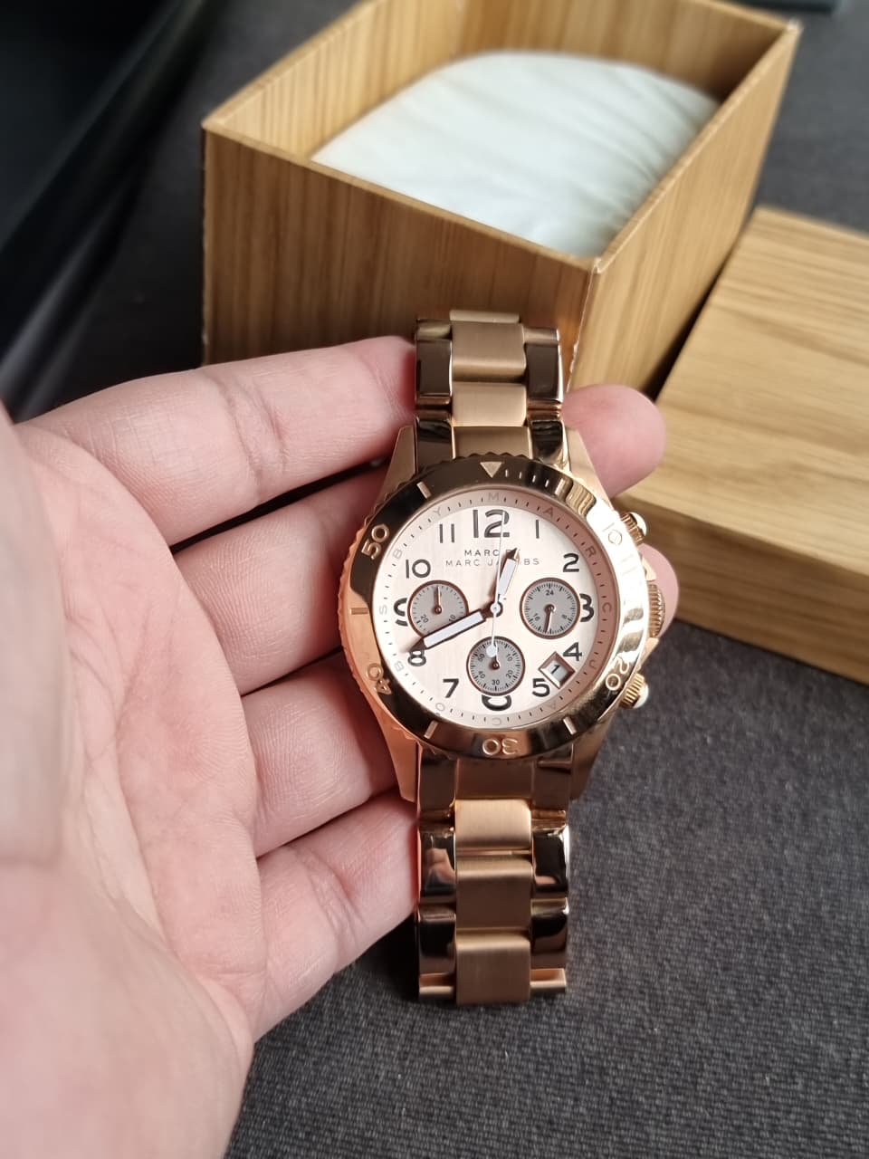 Marc by Marc Jacobs Womens Rock Chronograph Watch Rose Gold MBM3156