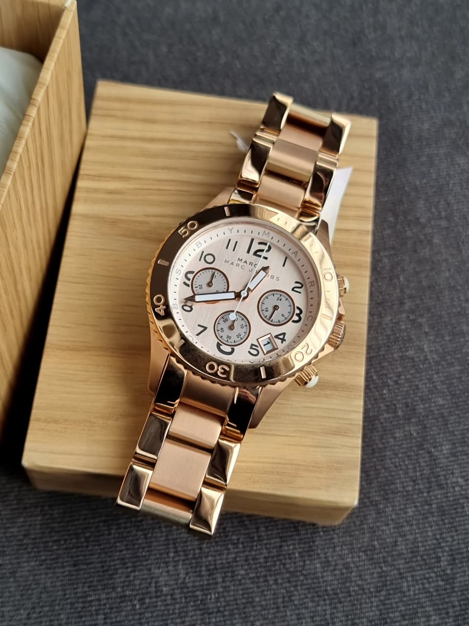Marc by Marc Jacobs Womens Rock Chronograph Watch Rose Gold MBM3156