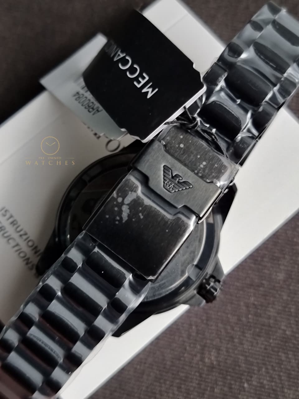 Emporio Armani Sea Explorer Black Stainless Steel Blue Dial Automatic Watch for Gents - AR60084