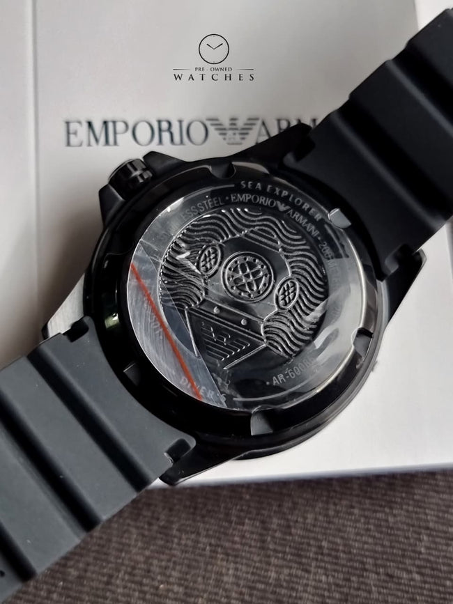 Emporio Armani AR60085 Sea Explorer Men's Watch - Yellow Dial, Black Strap Main Image