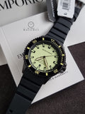 Emporio Armani AR60085 Sea Explorer Men's Watch - Yellow Dial, Black Strap