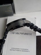 Emporio Armani AR60085 Sea Explorer Men's Watch - Yellow Dial, Black Strap