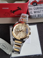 Fossil Men’s Quartz Two-tone Stainless Steel Cream Dial 42mm Watch FS5796