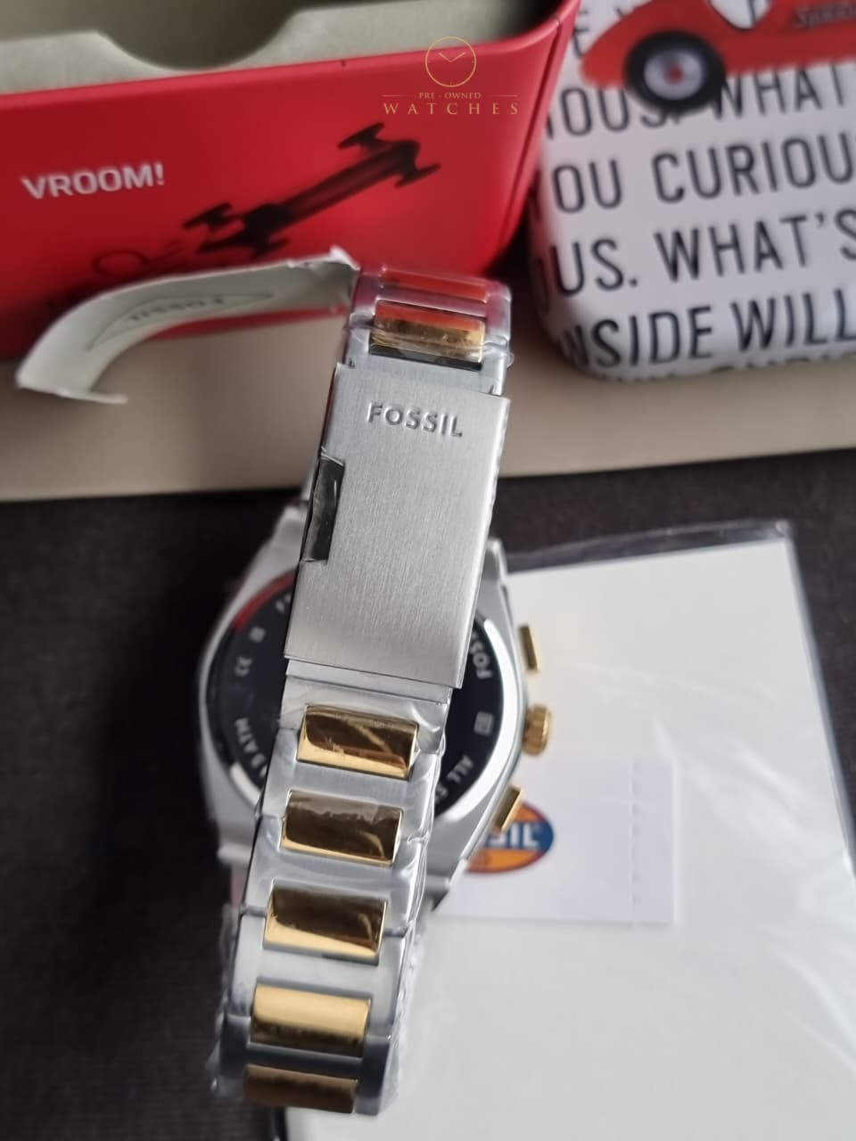 Fossil Men’s Quartz Two-tone Stainless Steel Cream Dial 42mm Watch FS5796