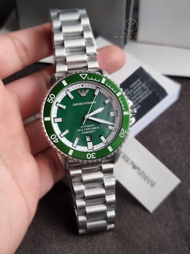Emporio Armani Stainless Steel Analog Green Dial Men's Watch-Ar60080 Main Image