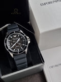 Emporio Armani Men’s Automatic Black Silicone Strap Black Dial 42mm Watch AR60062