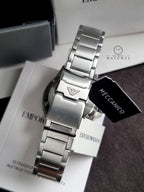 Emporio Armani Men’s Automatic Silver Stainless Steel Green Dial 42mm Watch AR60061