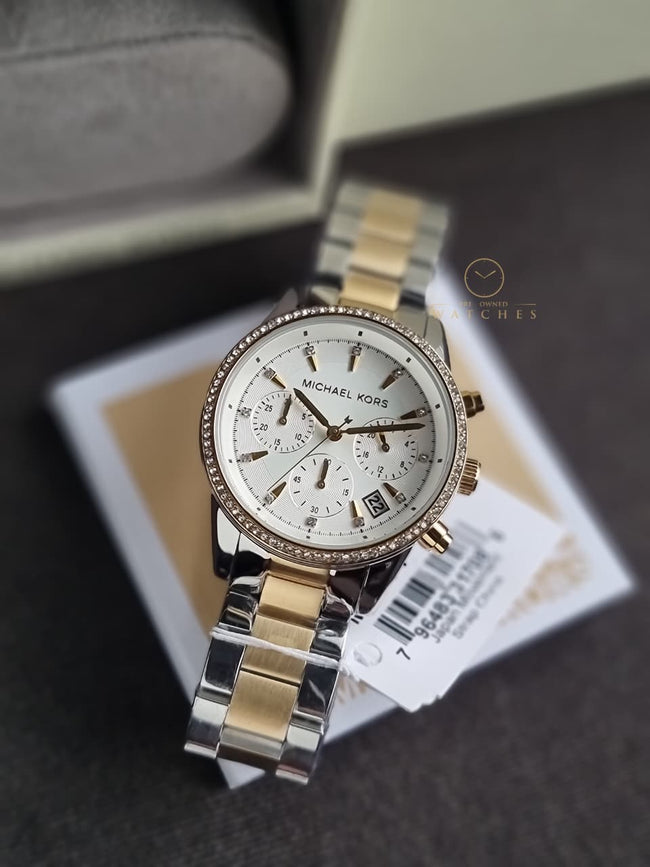 MICHAEL KORSRitz Chronograph Crystal White Dial Ladies Watch MK6474 Main Image