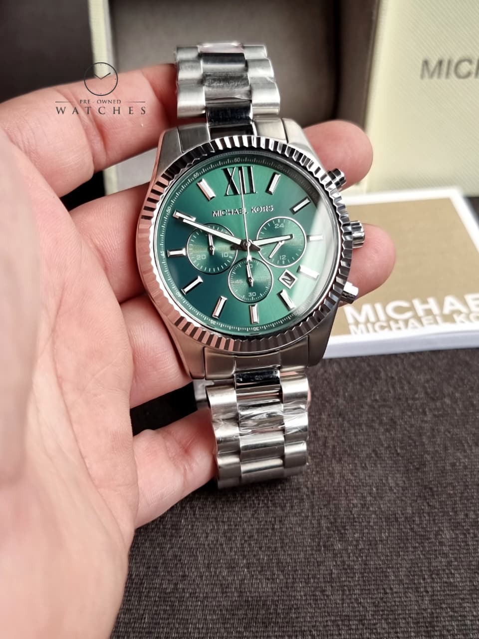 Michael Kors Lexington Chronograph Stainless Steel Watch MK9152 (WITHOUT TAG)