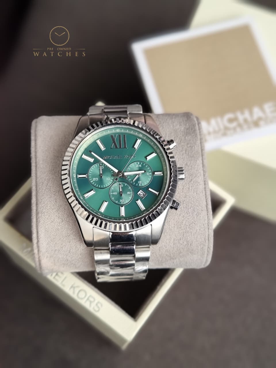 Michael Kors Lexington Chronograph Stainless Steel Watch MK9152 (WITHOUT TAG)