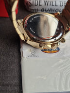 Fossil Bannon Multifunction Gold Stainless Steel Green Dial Chronograph Quartz Watch for Gents - BQ2493 (WITHOUT TAG)