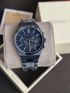 Michael Kors Lennox Chronograph Blue Stainless Steel Watch MK9147 (Without Tag )