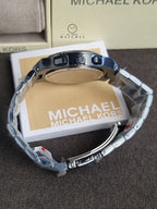 Michael Kors Lennox Chronograph Blue Stainless Steel Watch MK9147 (Without Tag )