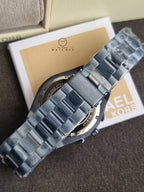 Michael Kors Lennox Chronograph Blue Stainless Steel Watch MK9147 (Without Tag )