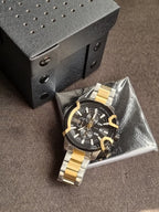 Diesel Men's Griffed Stainless Steel,48mm Black Dial Quartz Watch DZ4577