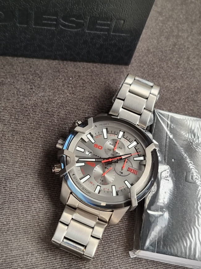 DIESEL Griffed Watch for Men, Quartz Chronograph Movement with Stainless Steel Strap DZ4586 Main Image