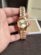 Michael Kors MKO1045 ALL GOLD MINI ROUND FACE WATCH (without Tag )