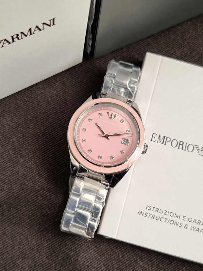 Emporio Armani Women Analog Quartz Watch with Stainless Steel Strap AR11546 Hover Image