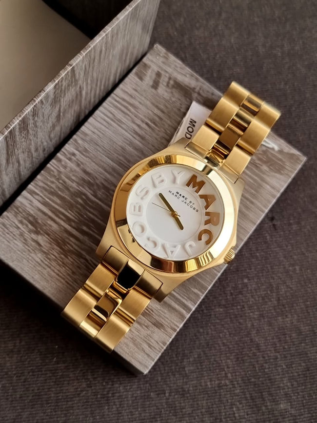 Marc Jacobs Marc Women's MBM3134 Rivera Gold Watch, White Hover Image