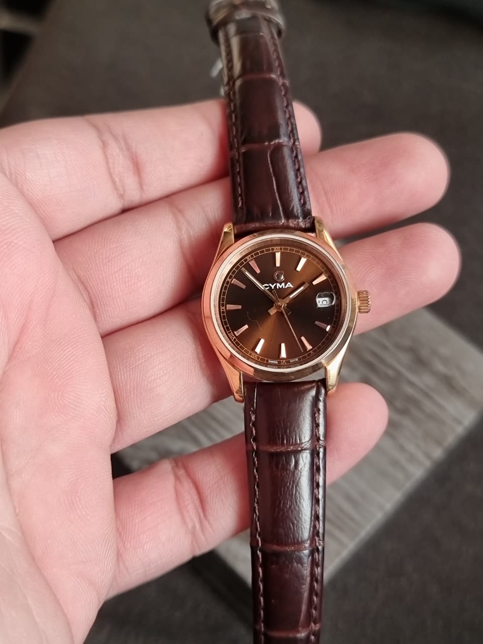 Cyma Swiss Made Gents Watch 27mm Dial Quartz Watch