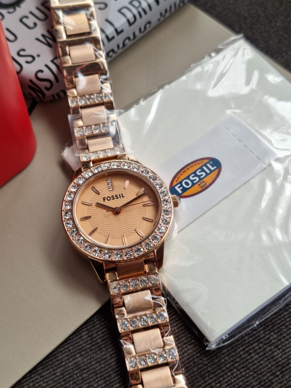 Fossil Women’s Quartz Stainless Steel Rose Gold Dial 34mm Watch ES3020 (Without Tag)