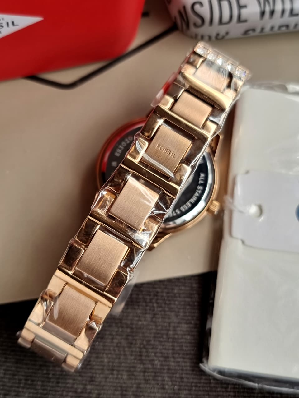 Fossil Women’s Quartz Stainless Steel Rose Gold Dial 34mm Watch ES3020 (Without Tag)