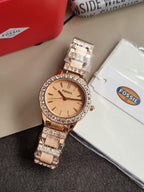 Fossil Women’s Quartz Stainless Steel Rose Gold Dial 34mm Watch ES3020 (Without Tag)