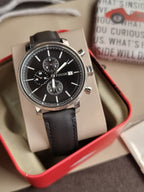 Fossil Rhett Black Quartz Leather Watch BQ2849