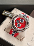 Maurice Lacroix Aikon Beach Volley Vikings Limited Edition Red Dial Red Rubber Strap Watch for Men - AI1018-SS001-530-6