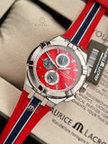 Maurice Lacroix Aikon Beach Volley Vikings Limited Edition Red Dial Red Rubber Strap Watch for Men - AI1018-SS001-530-6