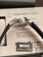 Maurice Lacroix Aikon Two-tone Silicone Strap Silver Dial Chronograph Quartz Watch for Gents - AI1018-TT030-130-K