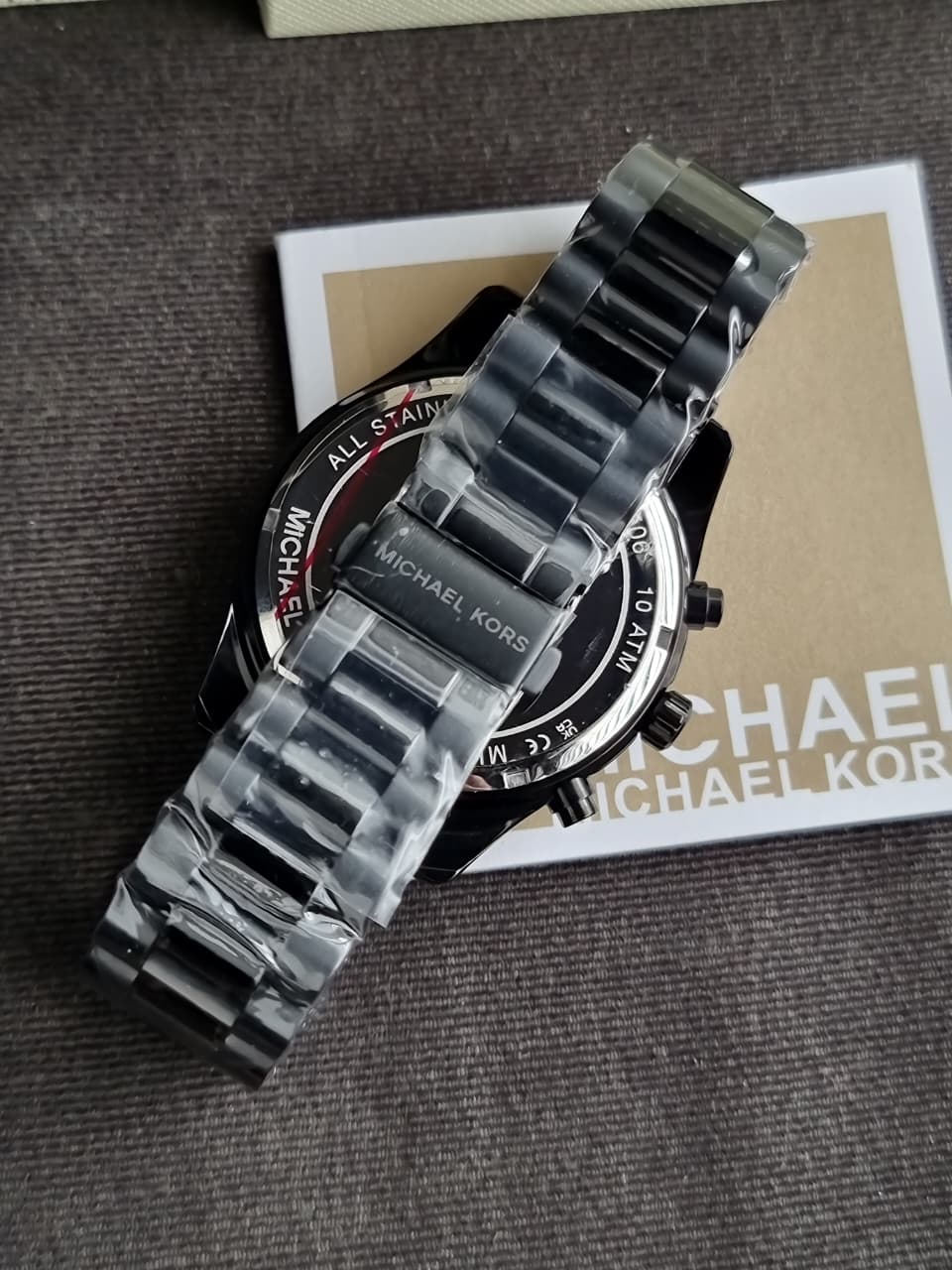 Michael Kors Lexington Chronograph Black Stainless Steel Watch mk9154 (Without tag)