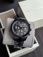 Michael Kors Lexington Chronograph Black Stainless Steel Watch mk9154 (Without tag)